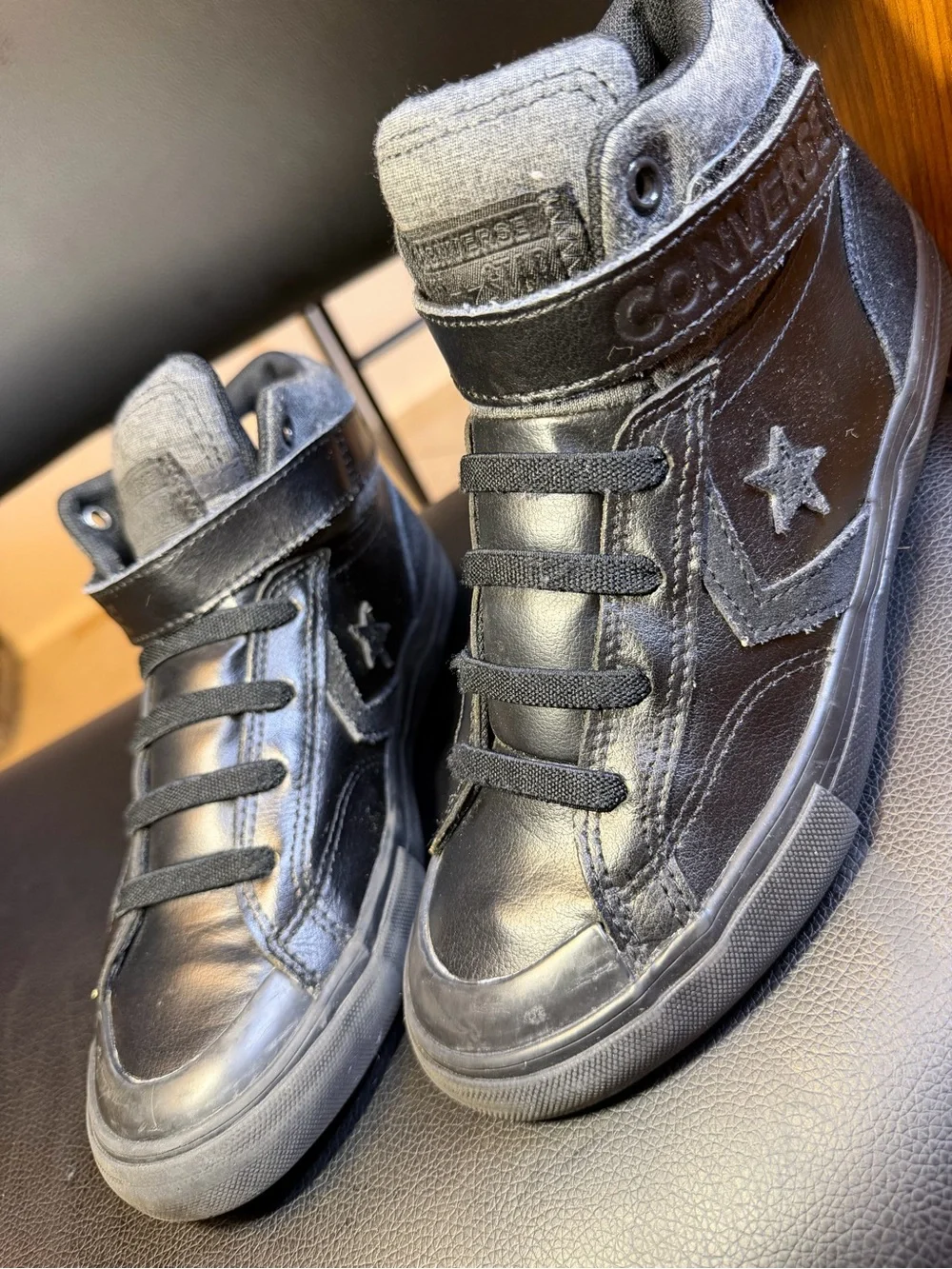 Converse Kids' Black & Gray High-Top Sneakers Sz 3US